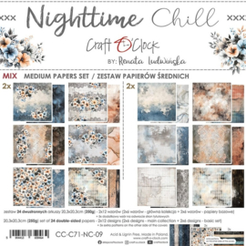 craft o clock mix medium paper pad Nighttime chill-creëer in stilte en diepte