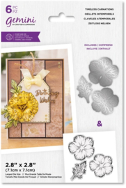 Gemini - Clearstamp&Snijmal set - Knipvel Bloemen - Timeless Carnations