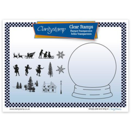 Clarity stamp  snow globe stempelset  plus mask