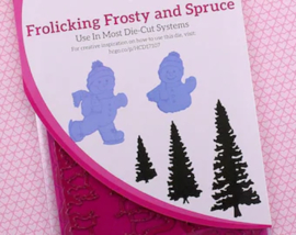 Heartfelt Creations Frolicking Frosty & Spruce snijmal kopen – vrolijke sneeuwpop met dennenboom