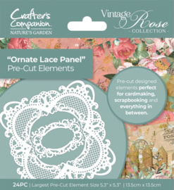 CC ornate lace panel vintage rose collection