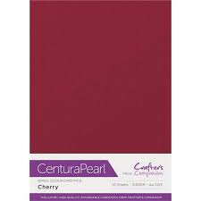 Crafters Companion parelmoer cardstock cherry