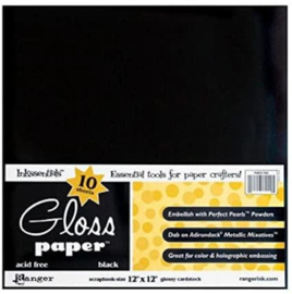 Ranger Inkssentials Black 12"x12" Gloss Paper