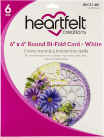 6"x6" Round Bi-Fold Card White – ronde vouwkaart met drie overlappende panelen