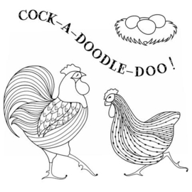 Claritystamp Cockerel & Hen stempelset kopen