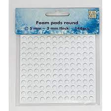 foam pads round 5 mm. 2 mm. thick 144 stuks