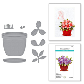 SpellbindersAzalea and Garden pot with ladybugs snijmal -  Susan's Garden Collectie