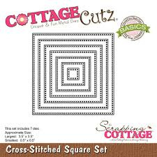 Cottage Cutz Die – Cross Stitched Square Set: De perfecte basis met een creatieve twist