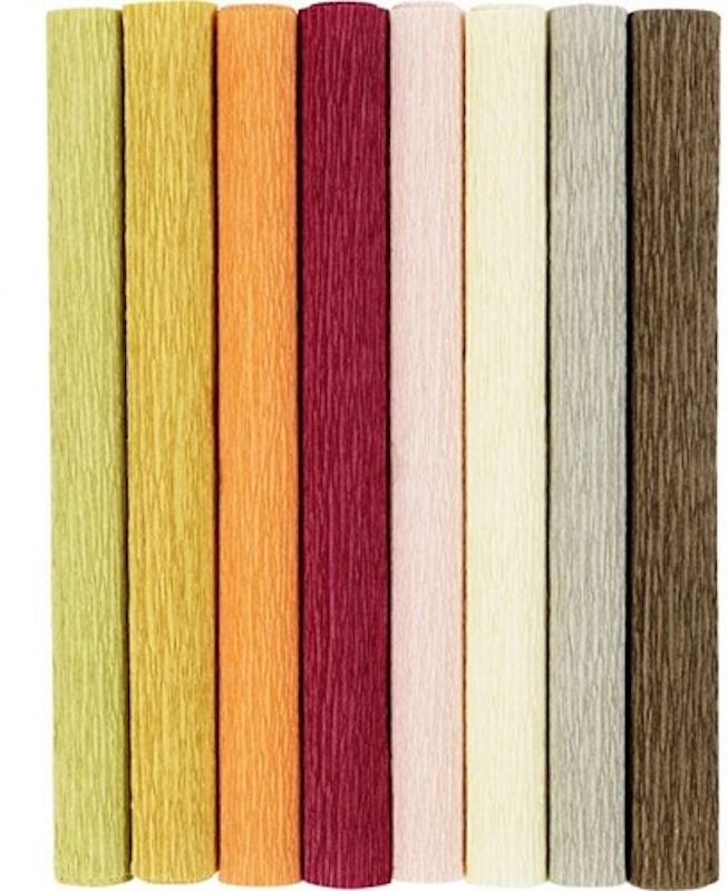 🔥 Crêpepapier Warme Tinten – 8 vellen van 25x60 cm voor jouw bloemenproject