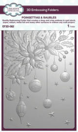 Creative Expressions 3D Embossingfolder – Poinsettias & Baubles (5x7")
