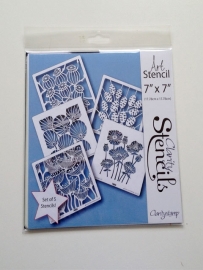 Clarity stencil  FLOWER HEADS  7" X 7" (SET OF 5