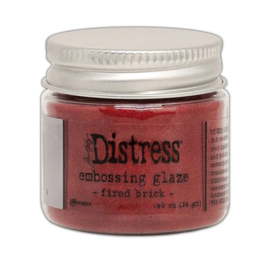 Bouw levensechte muren met Tim Holtz Distress Embossing Glaze Fired Brick