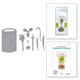 spellbinders Paper Whites and glass vase snijmal -  Susan's Garden Collectie