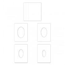 5'X7' layered ovals card white HCLCI-455-2