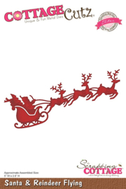 Cottage  Cutz die   santa & reindeer flying