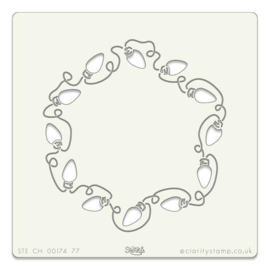 Clarity stencil   FAIRY LIGHTS WREATH  7" X 7".    106