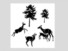 Clarity stamp  larch trees en deer stempelset  30