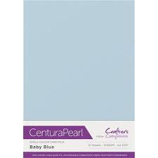 Crafters Companion parelmoer cardstock baby blue