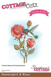 Cottage Cutz die en stempelset hummingbird & roses