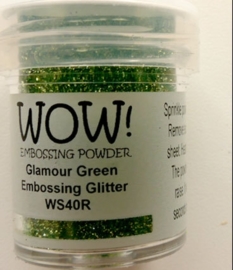 WOW! Embossing Powder Glamour Green WS40R – stijlvol donkergroen met fonkelende glitter