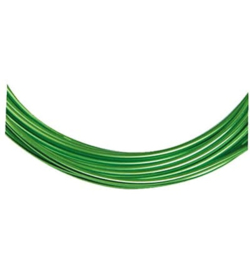 aluminium wire round 5 mtr.  doorsnee 1 mm. groen