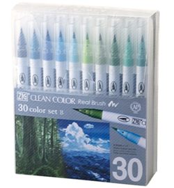 Kuretake ZIG Clean Color Real Brush Set B – 30 kleuren