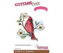 Cottage cutz  stempel plus dies cardinal with dogwood