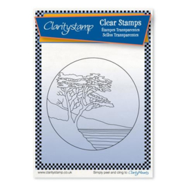 Clarity stamps  Lone cypress round fine line 9