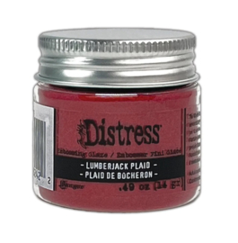 Magische kerstglans met Tim Holtz Distress Embossing Glaze Lumberjack Plaid