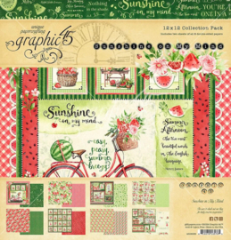 Graphic 45 Sunshine on My Mind 12x12 Paper Pack – Zomers designpapier vol kleur, zon en vintage vrolijkheid