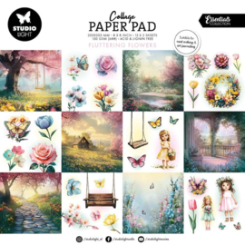Laat je creaties bloeien met de Fluttering Flowers 8x8" Paper Pad