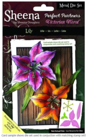 Victorian Floral Lily stempel en snijmal set – elegante bloemenpracht van Sheena