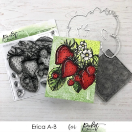 Picket Fence – Ponchatoula Strawberries Stempel & Die Set | Zoet, zomers en super gedetailleerd