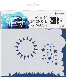 Simon Hurley Stencil & Mask – Scene Maker (6x6") | Maak moeiteloos creatieve achtergronden