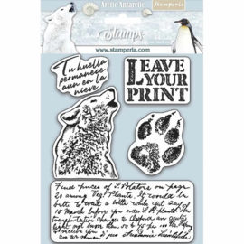 Stamperia Arctic Antarctic Clear Stamps  leave your print – natuur & pooldieren