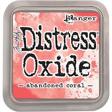 🧡 Distress Oxide Abandoned Coral – Warm koraalrood met een levendig karakter