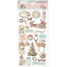 Stamperia chipboard pink Christmas