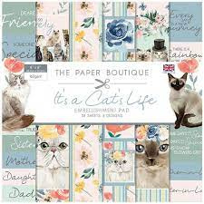 the paper boutique  it's cat's life embellishment pad