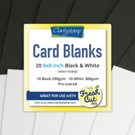 Clarity CARD BLANKS 8" X 8" BLACK & WHITE (10 OF EACH)