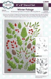 Creative Expressions Colouring Stencil – Winter Foliage (6"x8") – 2-delige set