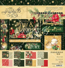 Graphic 45 Merry & Bright 12x12 Collection – Vrolijk kerstpapier vol kleur en feestelijke flair