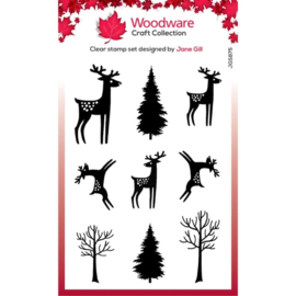 Woodware craft  Baubles Reindeer Fillers clear stempel