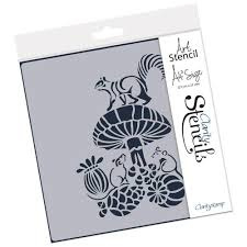 Clarity stencil  WOODLAND TOADSTOOL & FRIENDS A4 SQUARE