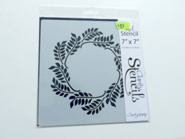 Clarity stencil  OLIVE BRANCH WREATH  7" X 7".       70