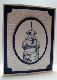 Vuurtoren stempel van Stacy Stamps – de zee, de rust en de ruimte op papier