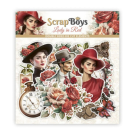 ScrapBoys Lady in Red Double Sided Die Cut Elements (SB-LARE-12)