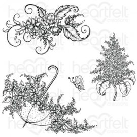 Heartfelt Creations Lush Lilac & Umbrella Spray stempelset kopen – romantische lila bloemen in een decoratieve paraplu