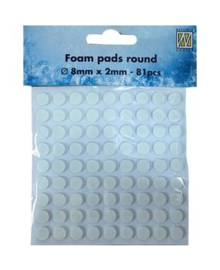 foam pads round 8mm. 2 mm. dik 81 stuks