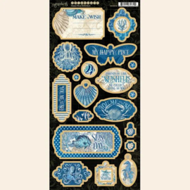 Graphic 45 chipboard ocean blue collection