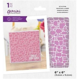 CC-Gemini embossing folder set in stone  6x6"